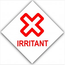 6 x Irritant - Red on White,External Self Adhesive Warning Stickers-Health and Safety Sign 